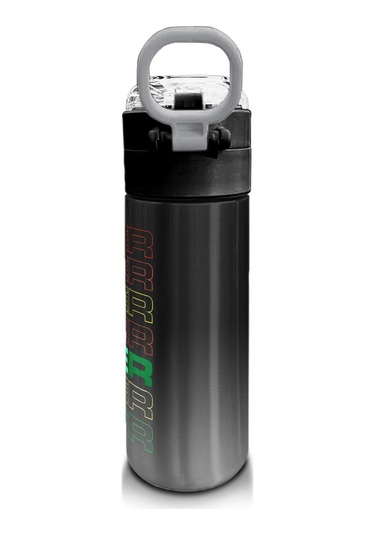 Coral High Kids Siyah Gri Gamer Desenli Pipetli Ve Direkt İçim Çelik Termos 500 Ml 31853 Gri - Sarı