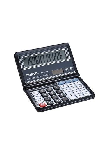 Singree Katlanabilir Masaüstü Hesap Makinesi: 12 Haneli Ekran, Çift Güç Kaynağı, Hafıza Fonksiyonlu, Taşınabilir Ve Şık Tasarım Siyah