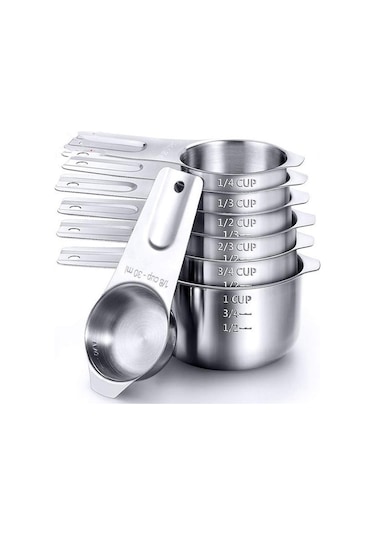 Sones 7'si 1 Arada 304 Paslanmaz Çelik Ölçüm Kabı Seti Pişirme Araçları