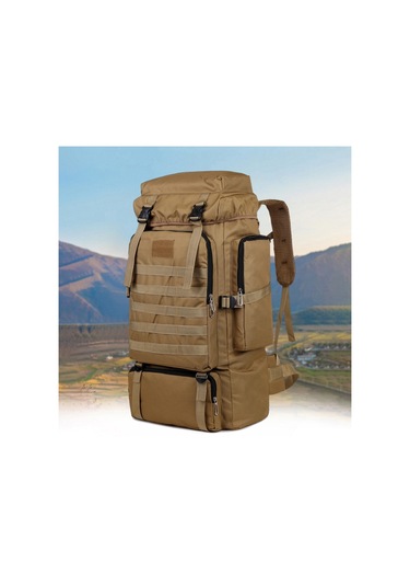 Hombey Açık Hava Çantası Büyük Kapasiteli Yürüyüş Sırt Çantası Açık Hava Kamp Sırt Çantası Tuval Trekking Siyah