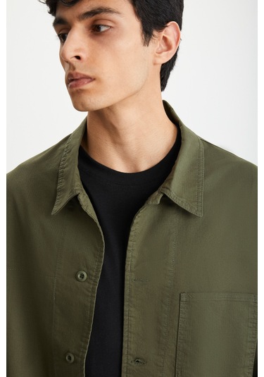 Wagner Erkek Özel Dokulu Kalın Kumaş Düğmeli 3 Cep Detaylı Regular Fit Haki Ceket