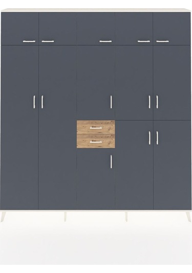 Arges Dolap 10 Raflı 2 Çekmeceli 3 Askılı 220x30x243 Aytaşı-antrasit/çam Antrasıt/atlas Çam Arges Dolap 10 Raflı 2 Çekmeceli 3 Askılı 220x30x243 Aytaşı-antrasit/çam Antrasıt/atlas Çam