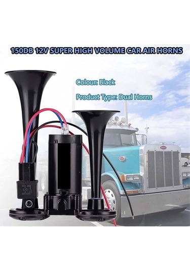 Novahub Yüksek Süper Sesle Korna Korna Korna Kiti, Kiti Havalı Araba Altın 2 150db 12v Ng Altın