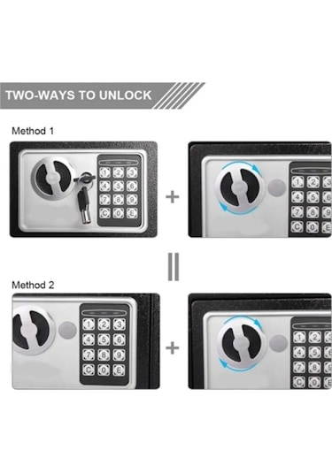 Moonshop Elektronik Şifreli Para Çelik Ve Otel Kasası 3 MM Montaj Ekipman