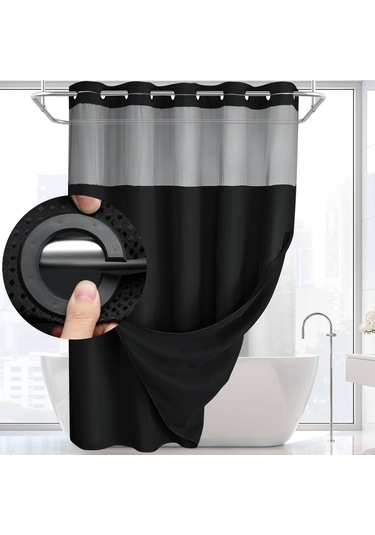 Reedark Siyah Otel Kalitesi Kanca Yok Su Geçirmez Perde Seti - Tıkla Tak Sürdürülebilir Döşeme Ve Havalandırma Paneli Siyah