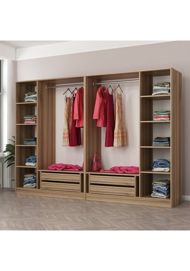 Minar Kale 6 Kapaklı 4 Ç Dolap Dore Antrasit 210cm