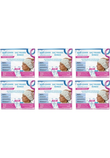 Med-Cover Hasta Saç Bakım/Temizleme/Yıkama Bonesi x 6