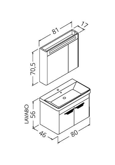 Mauna 80 Cm Banyo Dolabı-Beyaz (Boy Dolap Hariç )