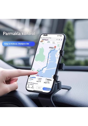 Snapbuy Telefon Araç Tutacağı - Konsol, Torpido Veya Aynaya Takılan, Çok Yönlü, Evrensel Sabitleyici. Siyah