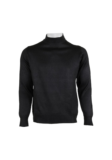 Erkek Füme Kazak Yarım Balıkçı Yünlü Klasik Normal Kesim Rar00796