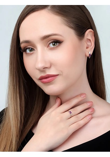 Uvelirnye Tradicii 925 Ayar Gümüş Doğal Ametist Yüzük 291939130 Gümüş