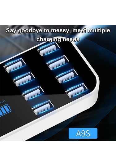Dofolink A9s Araç Şarj Cihazı 8 Usb Port 40w 12-24v Led Ekranlı Telefon Tablet Dvr İçin Hızlı Şarj
