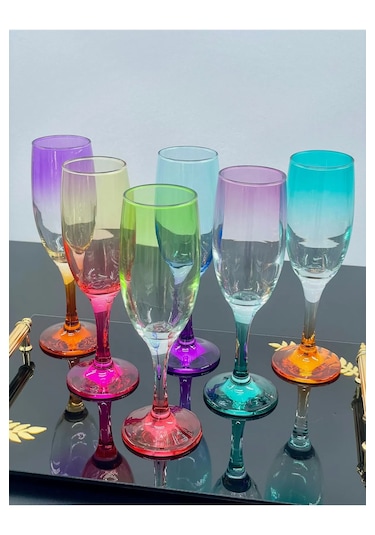 6 Lı Cam Meşrubat Kahve Yanı Su Bardağı Sunumluk Kokteyl Bar