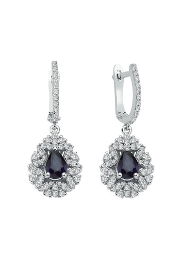 Sirius Pırlanta Ve Damla Safir Taşlı Anturaj Küpe  0823E0021