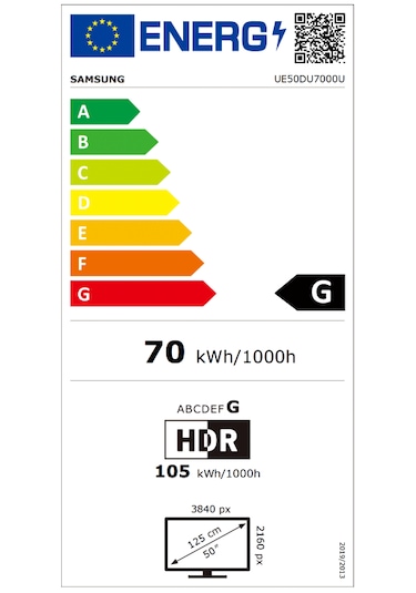 Samsung 50DU7000 50" Crystal 4K Ultra HD Smart LED TV