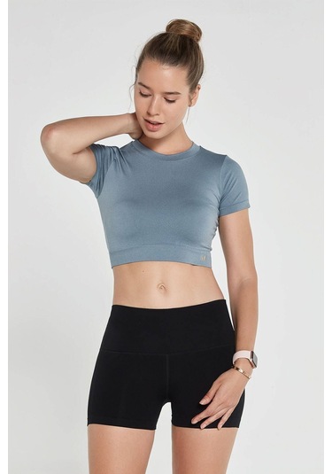 Jerf Captiva Yumuşak Dokulu & Esnek Crop Top Stone Taş