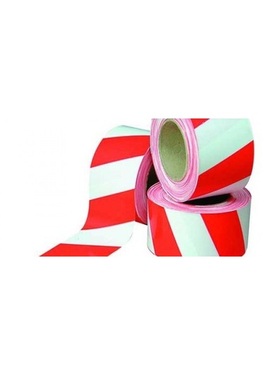 Safety 6 Cm'e 500 Mt Kırmızı Beyaz Ikaz Bandı - Emniyet Şeridi
