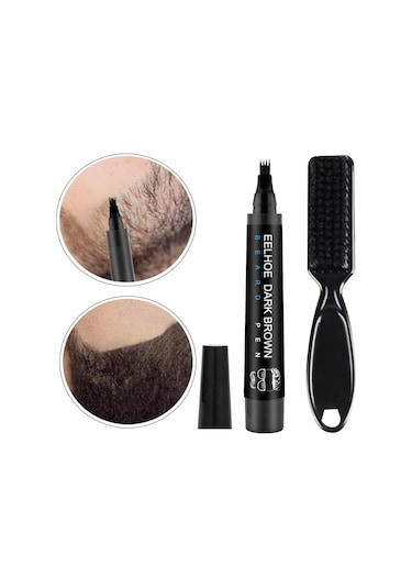 Suntek Erkekler Sakal Doldurma Kalemi Fırça Ile Su Geçirmez Kahverengi