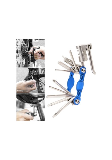 Suntek Taşınabilir Çok İşlevli Bisiklet Tamir Aleti Seti 11 Mavi