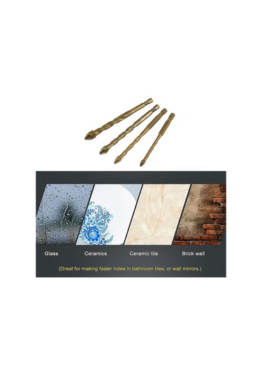 Altıgen Saplı Çapraz Cam Matkap Ucu Dişli Seramik Göz Matkap Ucu Karbür 4'lü