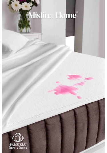 Terry Cotton Pamuklu Sıvı Geçirmez Köşe Lastikli Ped Tek - Çift Kişilik Çocuk Yatak Koruyucu Alezi Beyaz