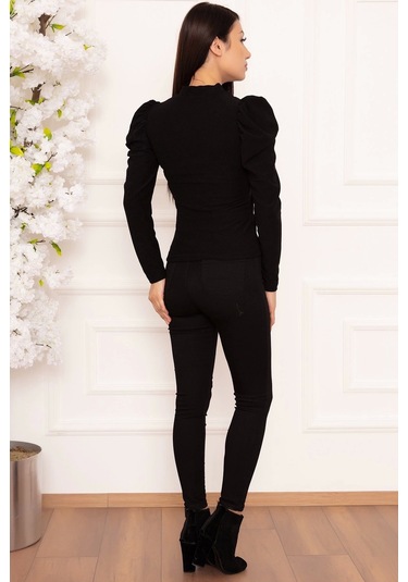 Prenses Kol Bluz Siyah W3125 Siyah