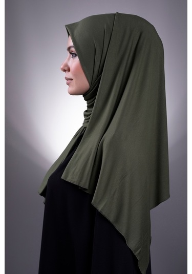 Haki Düz Klasik Şal Viskon Kumaş Likralı Penye 202101_09 Haki