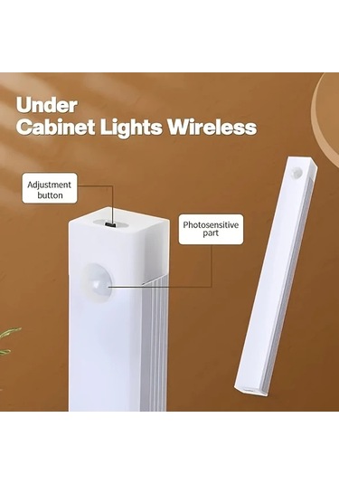 Willowhaven 4/6 Adet Hareket Sensörlü Dolap Altı Işığı Warm White 20cm Manyetik Usb Şarjlı Kablosuz Füme