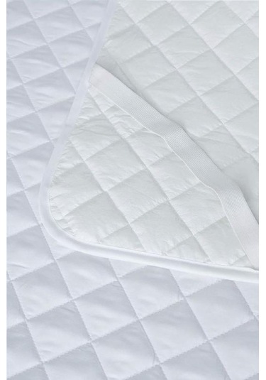 Bebesi Kapitoneli Sıvı Geçirmez Alez 150x200 Cm Tek Kişilik Köşe Lastikli Beyaz