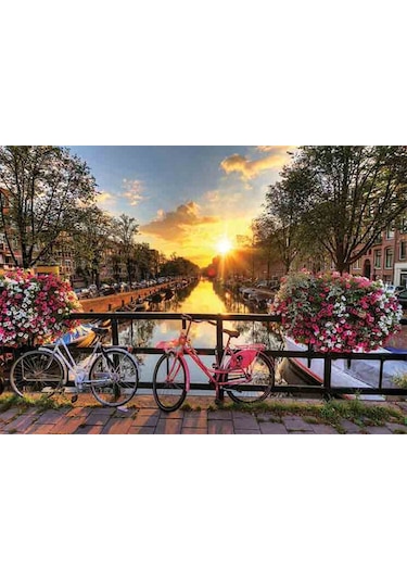 Gold Puzzle 1000 Parça Kanalda Gün Batımı, Amsterdam Puzzle