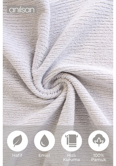2'li Gri, Sarı Noktalı Havlu Set %100 Pamuk - 1 Adet El Havlusu 50x90 - 1 Adet Banyo Havlusu 70x120 Gri