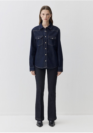 Mavi - Angela Classic Denim Rinse Jean Gömlek 1210819-90120 Lacivert