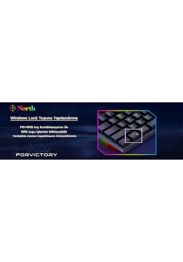 North Shield Blue Switch Türkçe RGB Mekanik Oyuncu Klavye