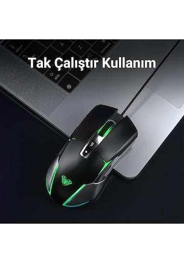 Aula F816 12800 DPI RGB Kablolu Oyuncu Optik Mouse