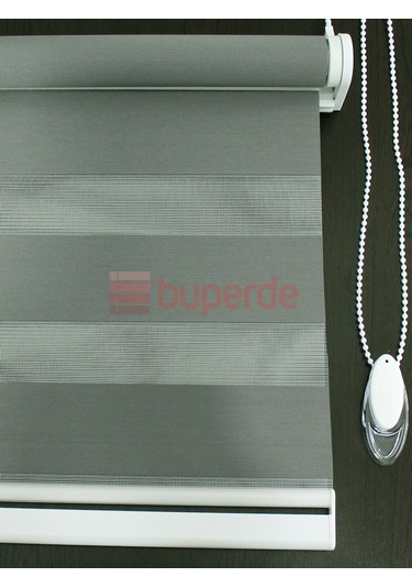 Buperde Antrasit Gri Eko Zebra Stor Perde