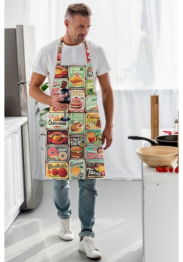 Adawall Junk Food Tasarımlı Mutfak Önlüğü
