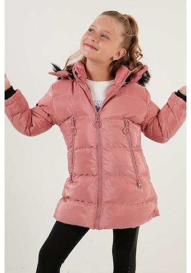 Lela Peluş Astarlı Yakası Suni Kürklü Çıkarılabilir Kapüşonlu Kışlık Kız Çocuk Mont 5766038 Pudra Lela Peluş Astarlı Yakası Suni Kürklü Çıkarılabilir Kapüşonlu Kışlık Kız Çocuk Mont 5766038 Pudra