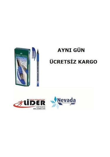Faber Castell 1425 Iğne Uçlu Tükenmez Kalem Mavi 10'lu