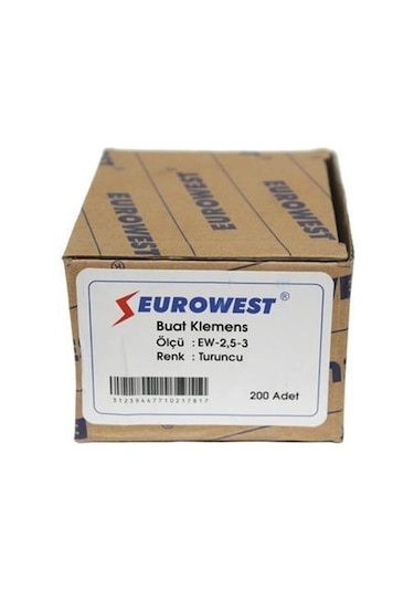Eurowest 0,50-2,5mm Geçmeli Buat Klemensi Turuncu - 1 Paket 200 Adet