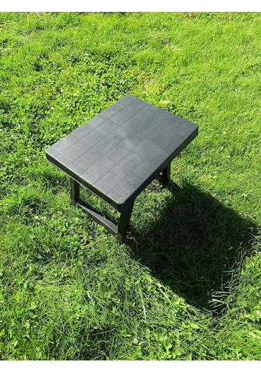 Evko Mobilya Kamp Masası, Katlanır Plastik Masa, Piknik Masası, Bahçe Balkon Kamp Piknik Masası, Portatif Sehpa Antrasit