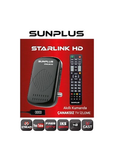 Sunplus Starlink HD Uydu Alıcısı Full HD 1080P TV & Uydu Tek Kumanda