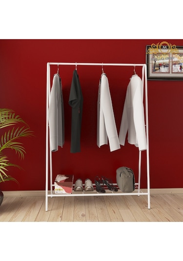 Oval Telli Beyaz Butik Askısı Konfeksiyon Askılık Elbise Askılığı Beyaz