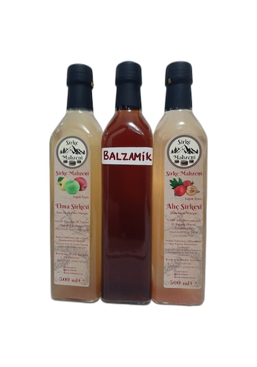 Sirke Mahzeni Elma + Balzamik + Alıç Sirkesi 3 x 500 ML
