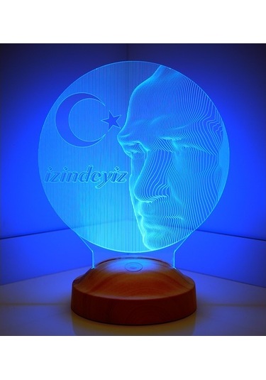 3D Led Lamba 3 Boyutlu Atatürk Küre Özel Hediye Gecelambası
