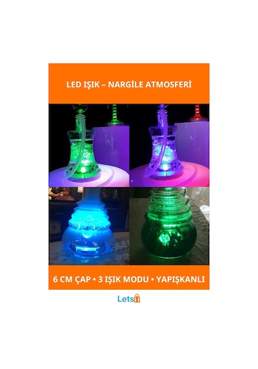 6 Cm Yapışkanlı Led Işık Nargile Altı Işıklandırma