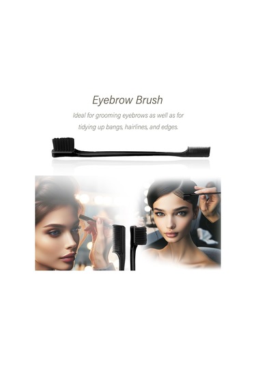 Kadınlar İçin 3 Parçalı Saç Şekillendirici Tarak Seti: Şekillendirici Fırça, Fare Kuyruğu Tarak, Kenar Fırçası - Tüm Saç Tipleri İçin Siyah Plastik Tarak Seti