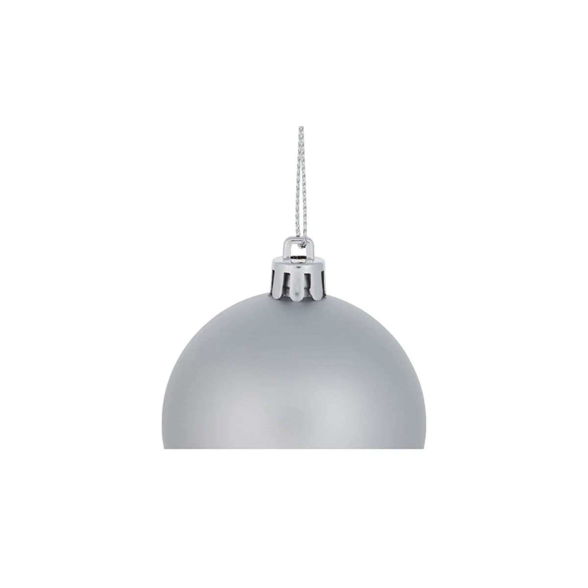 Yılbaşı Ağacı Süsü 10 Adet 6 Cm Çapında Yılbaşı Topu Gümüş Canlı Renkler 6cm