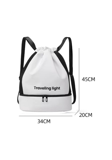 Tuomeng Yeni Islak Ve Kuru Ayırma Seyahat Sırt Çantası Taşınabilir Bölmeli Spor Sırt Çantası Beyaz