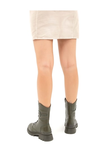 Tamer Tanca Kadın Hakiki Deri Yeşil Casual Bot 922 23k10024 Bn Bot Sk22/23 Hakı Floter Haki