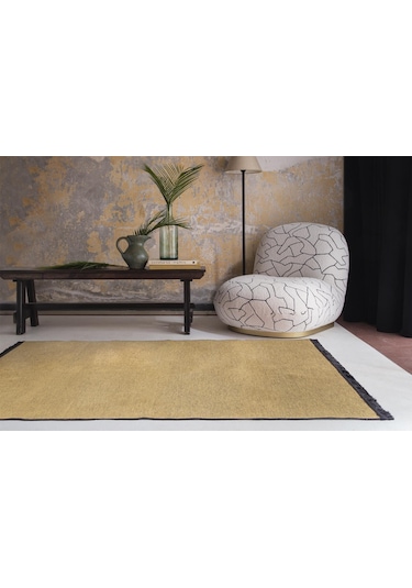 Jassrug Saçaklı Dokuma Kilim 120x180 Hardal